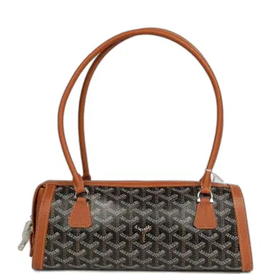 goyard Goyard Goyardine Canvas Bonbonnière Bag Black and Brown Chevroches Calfskin Palladium Hardware | Thumbnail 1