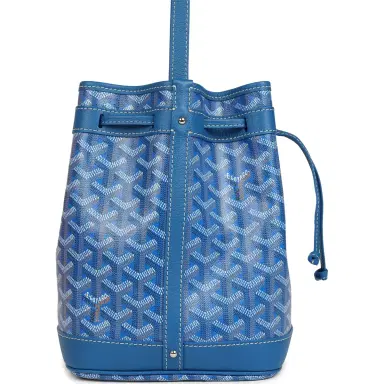 goyard Goyard Goyardine Canvas Sky Blue Petit Flot Bucket Bag PM Palladium Hardware | Thumbnail 3 goyard Goyard Goyardine Canvas Sky Blue Petit Flot Bucket Bag PM Palladium Hardware | Thumbnail 3