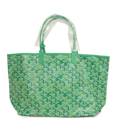 goyard Goyard Goyardine Meadow Green Saint Louis PM Tote Palladium Hardware | Thumbnail 4 goyard Goyard Goyardine Meadow Green Saint Louis PM Tote Palladium Hardware | Thumbnail 4