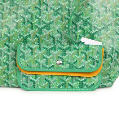 goyard Goyard Goyardine Meadow Green Saint Louis PM Tote Palladium Hardware | Thumbnail 7 goyard Goyard Goyardine Meadow Green Saint Louis PM Tote Palladium Hardware | Thumbnail 7