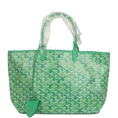 goyard Goyard Goyardine Meadow Green Saint Louis PM Tote Palladium Hardware | Thumbnail 1 goyard Goyard Goyardine Meadow Green Saint Louis PM Tote Palladium Hardware | Thumbnail 1