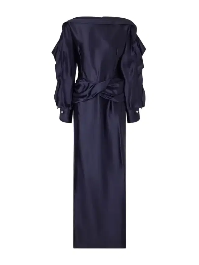 Ruffled Gathered Satin Gown