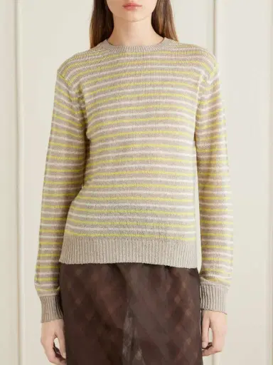 Auralee Striped Cashmere Sweater | Thumbnail 3 Auralee Striped Cashmere Sweater | Thumbnail 3