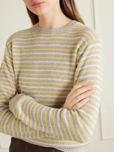 Auralee Striped Cashmere Sweater | Thumbnail 5 Auralee Striped Cashmere Sweater | Thumbnail 5
