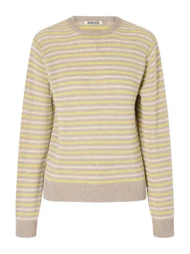 Auralee Striped Cashmere Sweater | Thumbnail 1 Auralee Striped Cashmere Sweater | Thumbnail 1