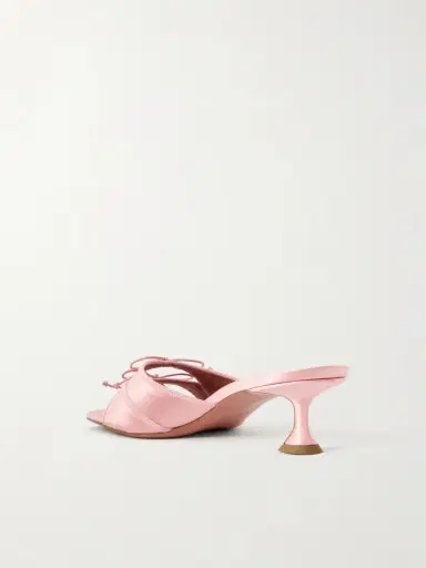 Amina Muaddi Eleonora 45 Satin Open Toe Mule | Thumbnail 3 Amina Muaddi Eleonora 45 Satin Open Toe Mule | Thumbnail 3