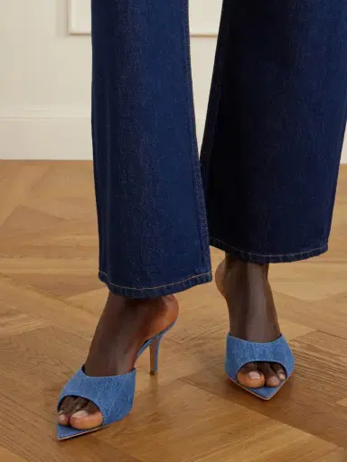 Gianvito Rossi Elle 70 Denim Sandals | Thumbnail 2 Gianvito Rossi Elle 70 Denim Sandals | Thumbnail 2