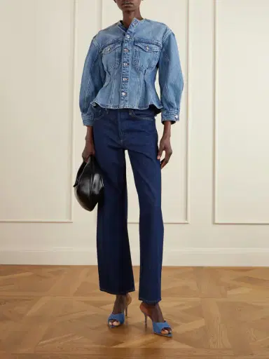 Gianvito Rossi Elle 70 Denim Sandals | Thumbnail 4 Gianvito Rossi Elle 70 Denim Sandals | Thumbnail 4