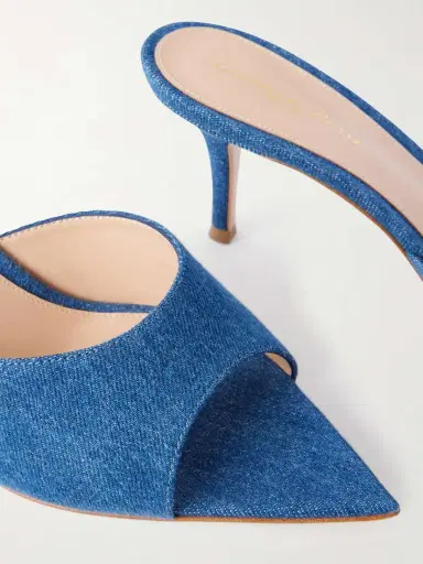 Gianvito Rossi Elle 70 Denim Sandals | Thumbnail 5 Gianvito Rossi Elle 70 Denim Sandals | Thumbnail 5