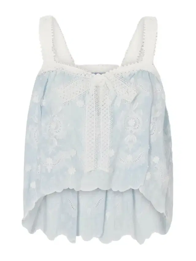 Miguelina Kaila Cropped Asymmetric Bow-detailed Embroidered Silk-blend Voile Top