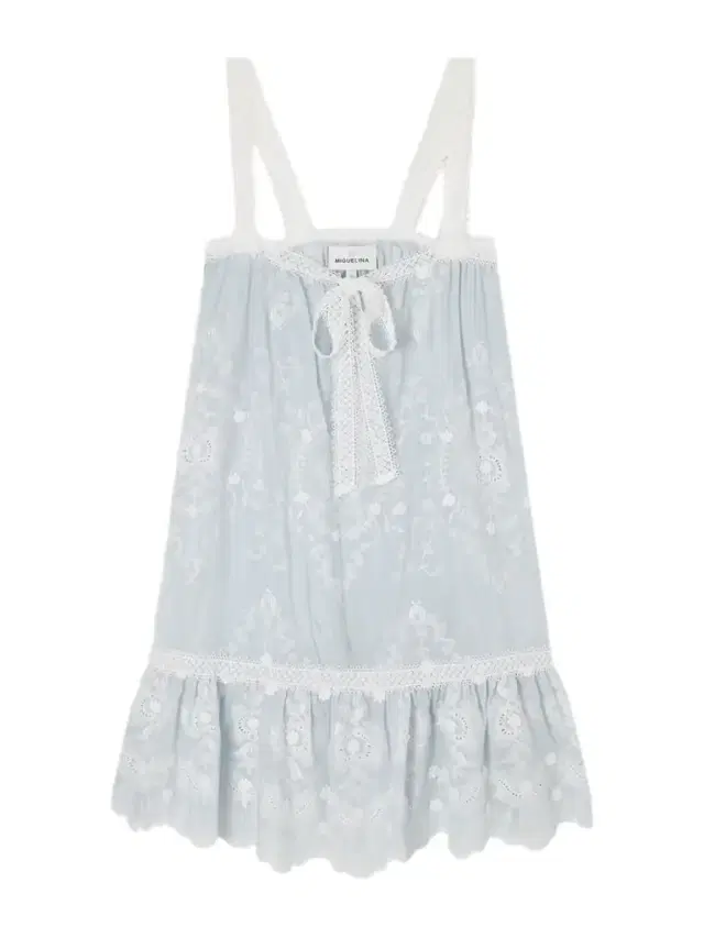 Miguelina Havana Bow-detailed Embroidered Silk-blend Voile Mini Dress
