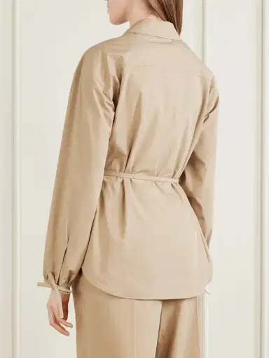 Moncler Belted Appliquéd Cotton-poplin Zip-up Shirt | Thumbnail 3 Moncler Belted Appliquéd Cotton-poplin Zip-up Shirt | Thumbnail 3