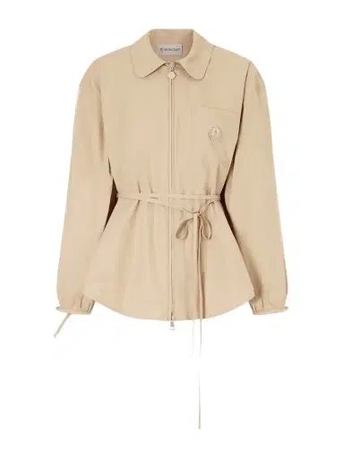 Moncler Belted Appliquéd Cotton-poplin Zip-up Shirt | Thumbnail 1 Moncler Belted Appliquéd Cotton-poplin Zip-up Shirt | Thumbnail 1