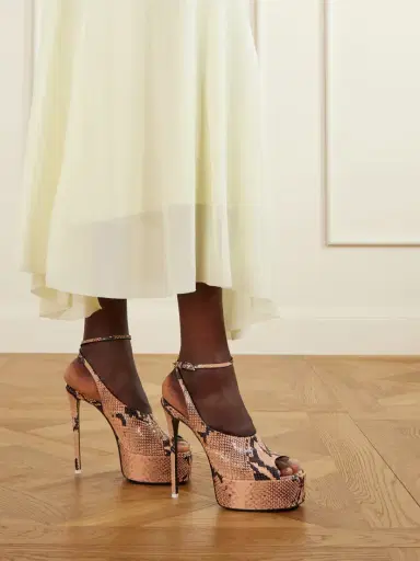 The Attico Ornella 140 Snake-effect Leather Platform Pumps | Thumbnail 2