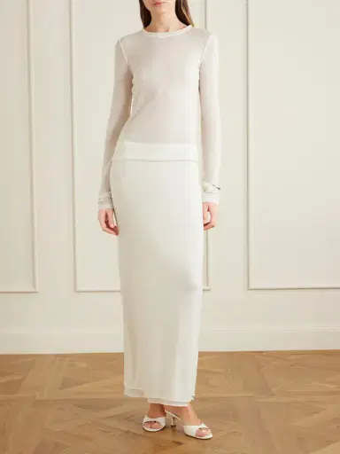 COLLEEN ALLEN Stretch Tencel™ Modal, Silk And Cashmere-blend Maxi Skirt | Thumbnail 2