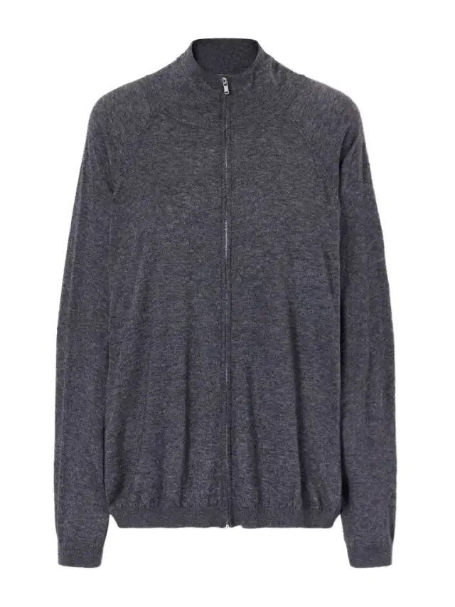 Baxe Knitted Wool-blend Zip-up Cardigan