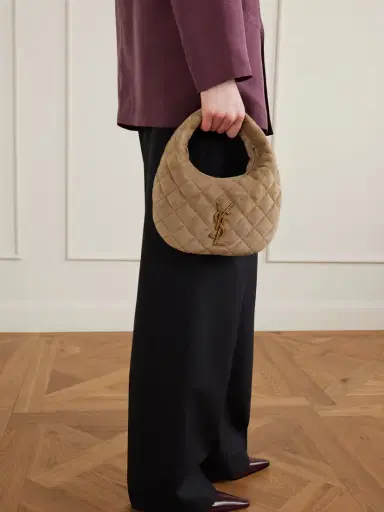 Saint Laurent Icarino Matelassé Suede Shoulder Bag | Thumbnail 2