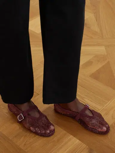 Alaïa Patent Leather-trimmed Mesh Ballet Flats | Thumbnail 2