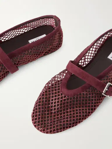Alaïa Patent Leather-trimmed Mesh Ballet Flats | Thumbnail 5