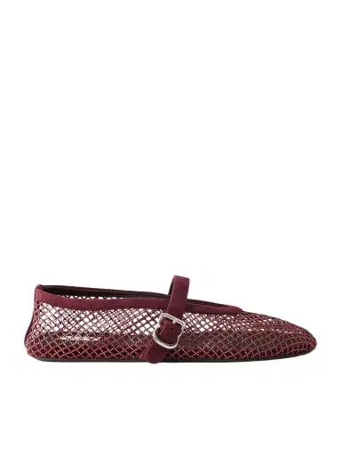 Alaïa Patent Leather-trimmed Mesh Ballet Flats | Thumbnail 1