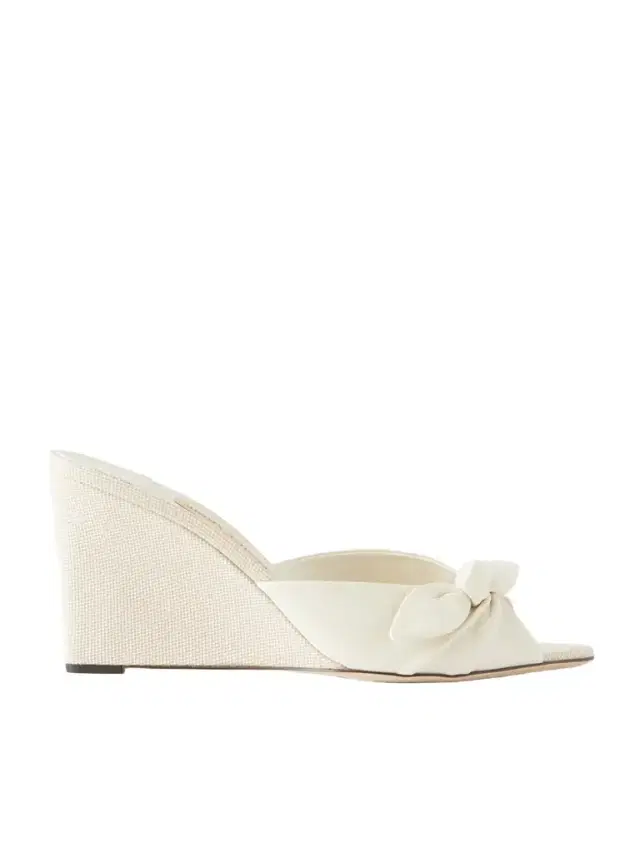 Jimmy Choo Livi 85 Bow-embellished Leather Wedge Sandals