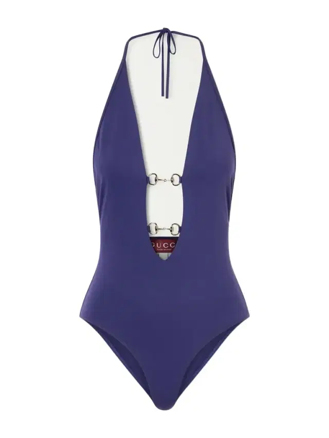Horsebit-embellished Halternek Swimsuit