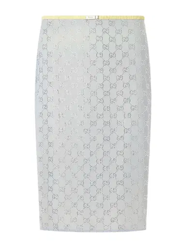 Gucci Crystal-embellished Silk-blend Midi Skirt | Thumbnail 1