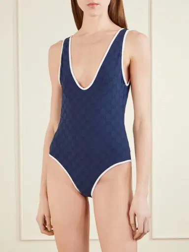 Gucci Piped Terry-jacquard Swimsuit | Thumbnail 2 Gucci Piped Terry-jacquard Swimsuit | Thumbnail 2