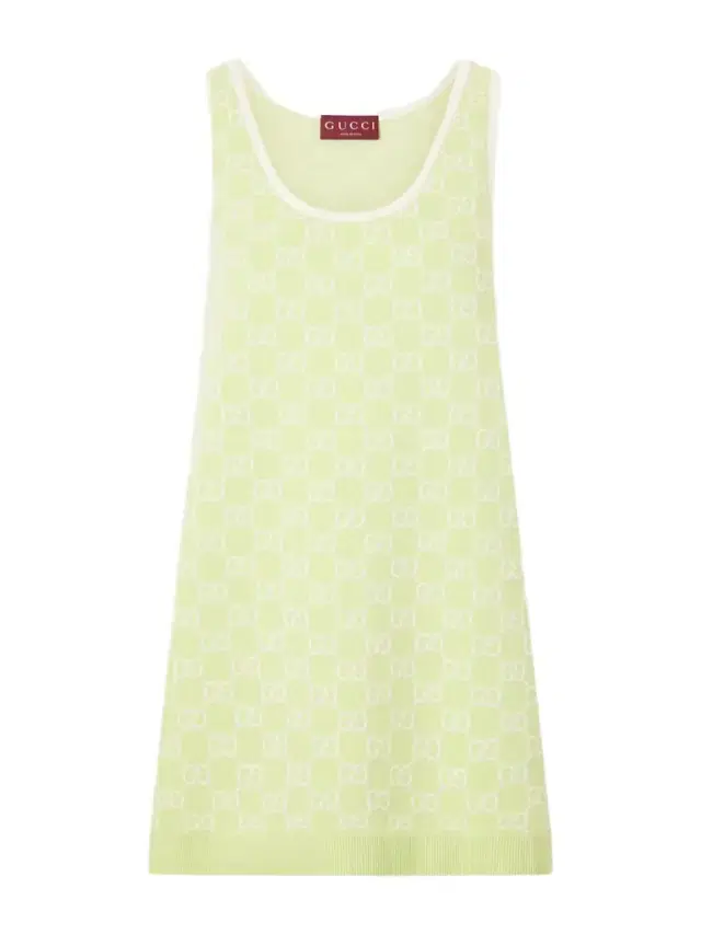 Jacquard-knit Cotton Mini Dress