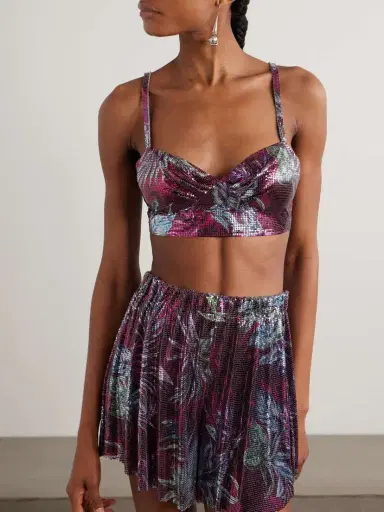 Rabanne Cropped Printed Chainmail Top | Thumbnail 3 Rabanne Cropped Printed Chainmail Top | Thumbnail 3
