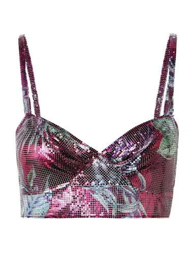 Rabanne Cropped Printed Chainmail Top | Thumbnail 1 Rabanne Cropped Printed Chainmail Top | Thumbnail 1