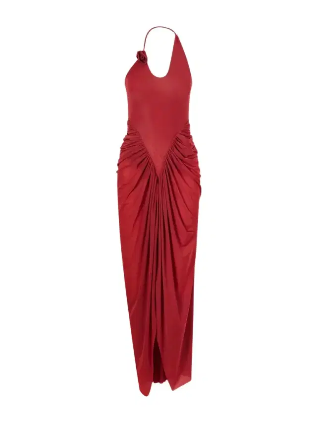 Vestalia Draped Jersey Maxi Dress