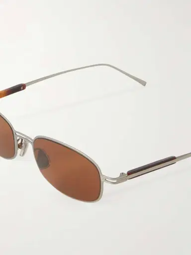 Brunello Cucinelli Square-frame Silver-tone And Acetate Sunglasses | Thumbnail 4