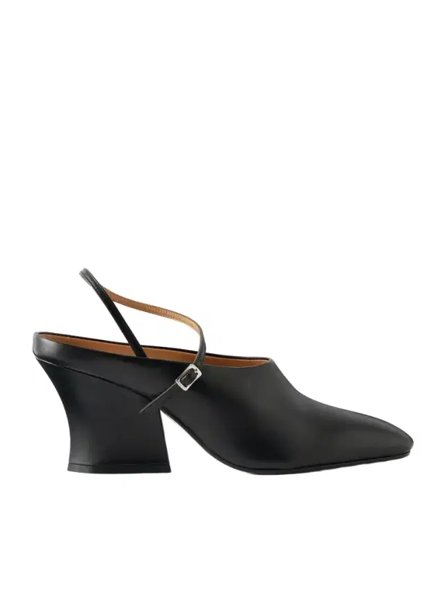 Grained-leather Mules