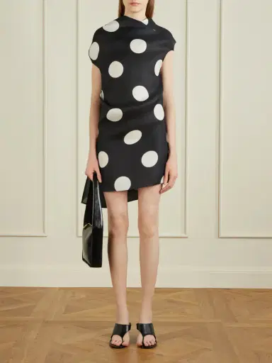 Khaite Tatia Draped Polka-dot Silk Mini Dress | Thumbnail 2