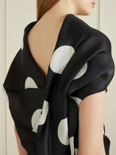 Khaite Tatia Draped Polka-dot Silk Mini Dress | Thumbnail 4