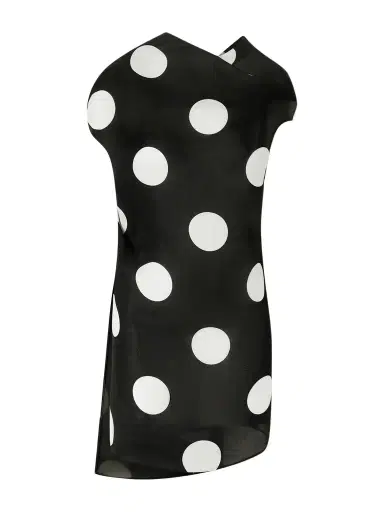Khaite Tatia Draped Polka-dot Silk Mini Dress | Thumbnail 1