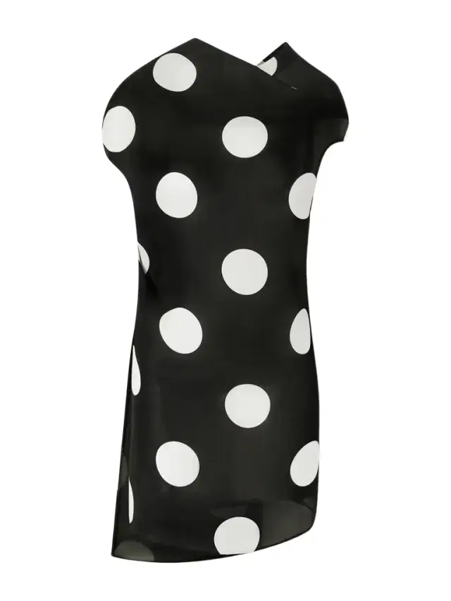 Tatia Draped Polka-dot Silk Mini Dress
