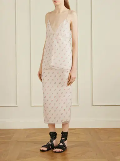 Khaite Sydni Floral-print Silk-organza Midi Skirt | Thumbnail 2