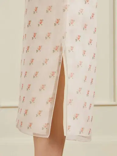 Khaite Sydni Floral-print Silk-organza Midi Skirt | Thumbnail 5