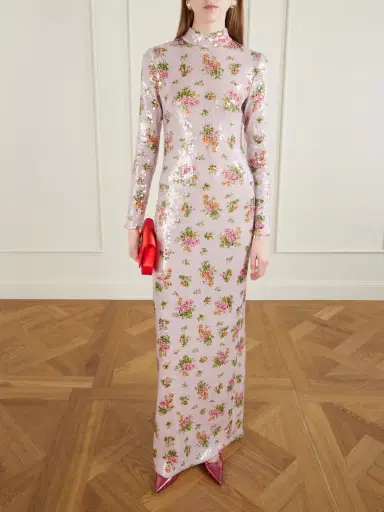 Brandon Maxwell Floral-print Sequined Crepe Gown | Thumbnail 2