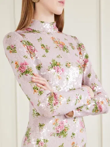Brandon Maxwell Floral-print Sequined Crepe Gown | Thumbnail 4