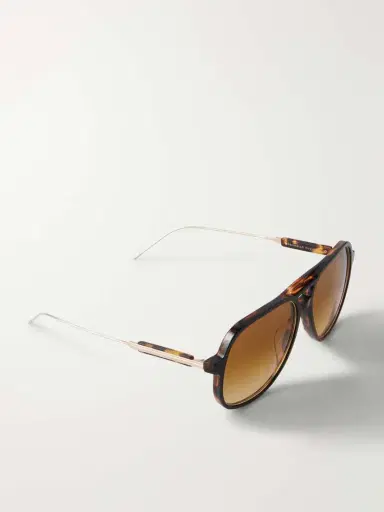 Brunello Cucinelli Aviator-style Acetate And Gold-tone Sunglasses | Thumbnail 3