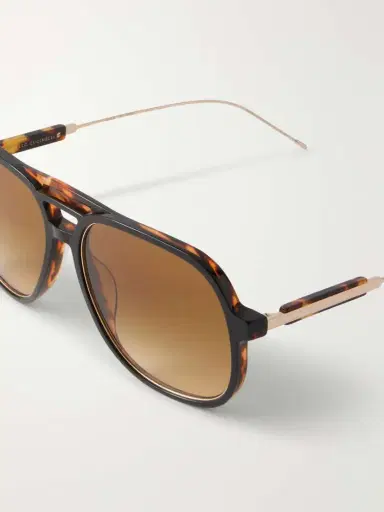 Brunello Cucinelli Aviator-style Acetate And Gold-tone Sunglasses | Thumbnail 4