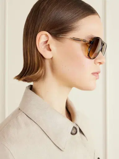 Brunello Cucinelli Aviator-style Acetate And Gold-tone Sunglasses | Thumbnail 5