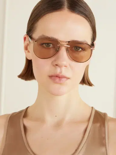 Brunello Cucinelli Carlito B. Aviator-style Silver-tone And Acetate Sunglasses | Thumbnail 2 Brunello Cucinelli Carlito B. Aviator-style Silver-tone And Acetate Sunglasses | Thumbnail 2