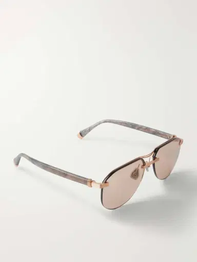 Brunello Cucinelli Carlito B. Aviator-style Silver-tone And Acetate Sunglasses | Thumbnail 3 Brunello Cucinelli Carlito B. Aviator-style Silver-tone And Acetate Sunglasses | Thumbnail 3