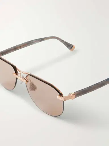 Brunello Cucinelli Carlito B. Aviator-style Silver-tone And Acetate Sunglasses | Thumbnail 4 Brunello Cucinelli Carlito B. Aviator-style Silver-tone And Acetate Sunglasses | Thumbnail 4