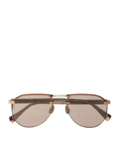 Brunello Cucinelli Carlito B. Aviator-style Silver-tone And Acetate Sunglasses | Thumbnail 1 Brunello Cucinelli Carlito B. Aviator-style Silver-tone And Acetate Sunglasses | Thumbnail 1