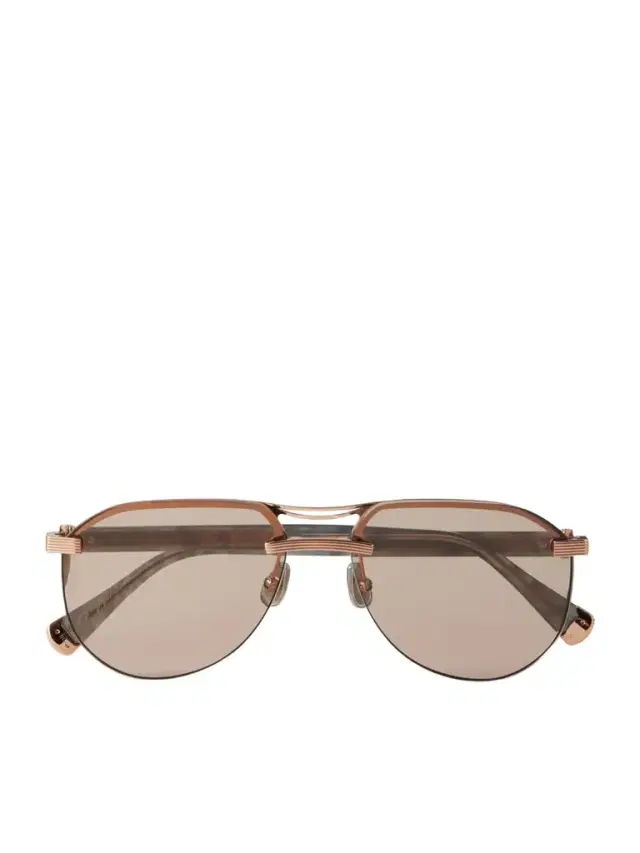 Carlito B. Aviator-style Silver-tone And Acetate Sunglasses